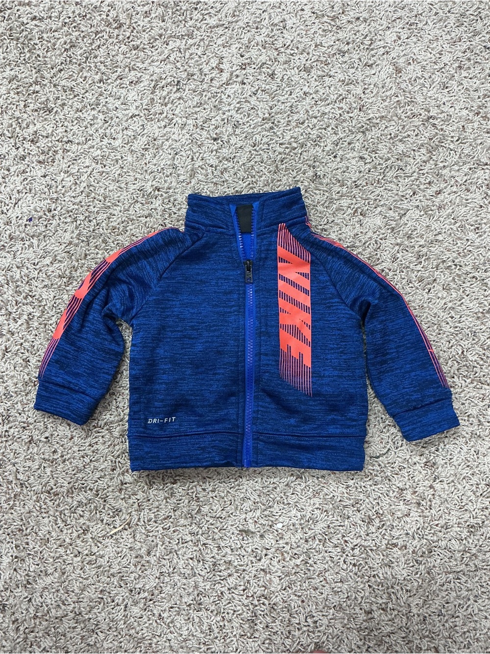 Nike Kids Blue dri-fit Jacket with Pink Accent Logos